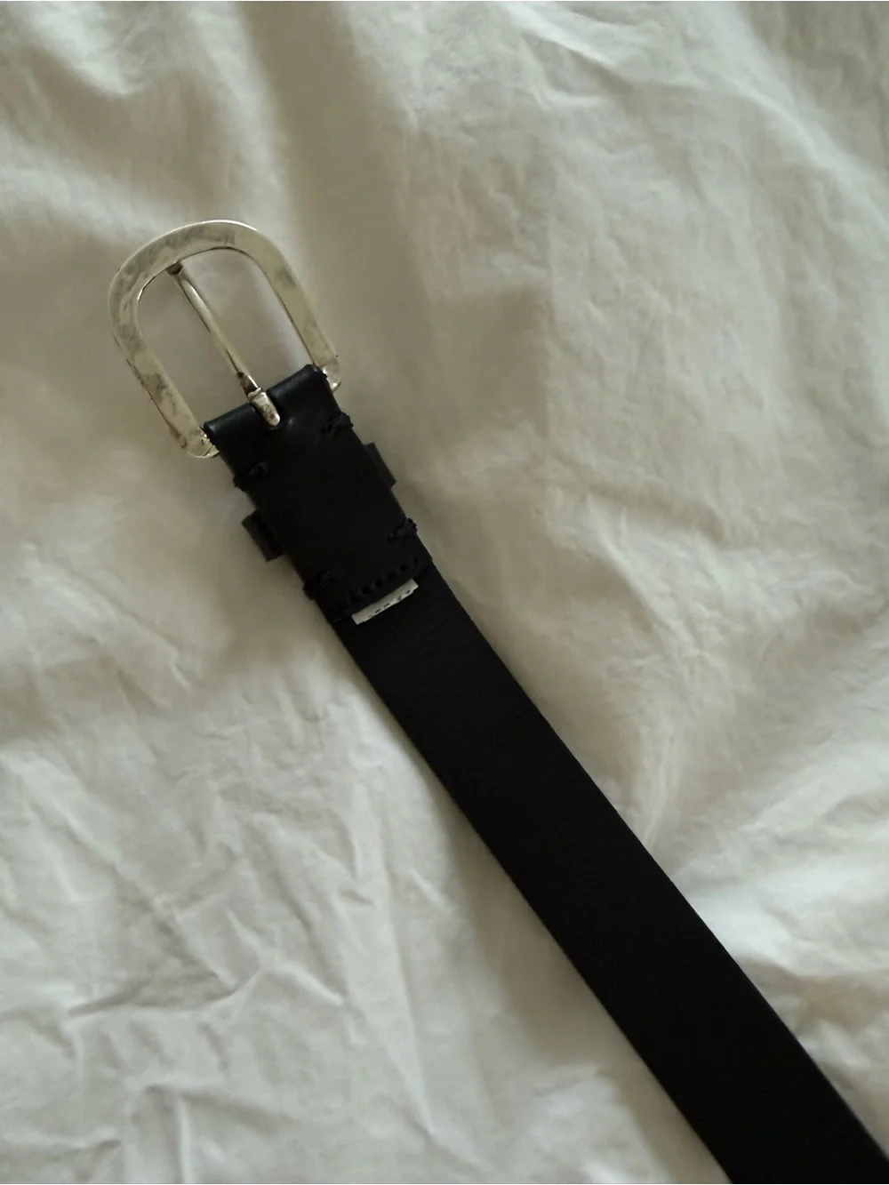Kids Black Faux Leather Belt with Silver Buckle